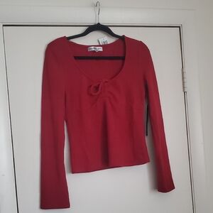Madden Girl Deep Red Long Sleeve Top
